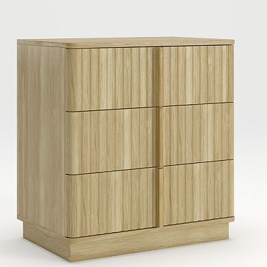 Trikiousd Retro Storage Nightstand 3 Drawer Cabinet Accent Side Table for Bedroom Living Room