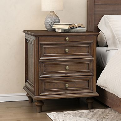 Trikiousd Bedroom Nightstand 4 Drawer End Table Storage Bedside Table