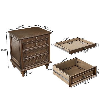Trikiousd Bedroom Nightstand 4 Drawer End Table Storage Bedside Table