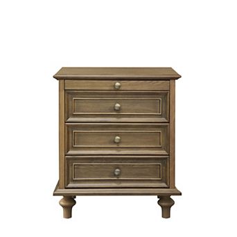 Trikiousd Bedroom Nightstand 4 Drawer End Table Storage Bedside Table