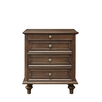 Trikiousd Bedroom Nightstand 4 Drawer End Table Storage Bedside Table