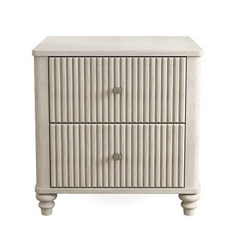 Trikiousd 1-Piece/2 pc Fluted Nightstand Side Table with 3 Drawers for Bedroom Living Room