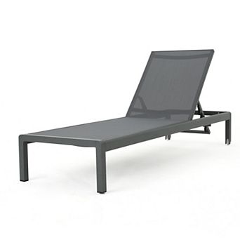 Trikiousd Aluminum Outdoor Chaise Mesh Pool Lounge Chair