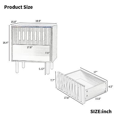 Trikiousd Nightstands Set of 2 Bedside Table