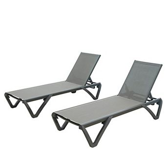 Trikiousd Outdoor Chaise Pool Lounge Chairs Set of 2