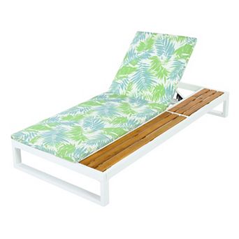 Trikiousd Outdoor Chaise Lounge Adjustable Recliner, 2-Fold Cushion Lounge Chair