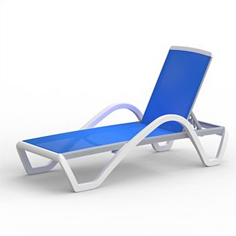 Trikiousd Aluminum Pool Lounge Chair Adjustable Patio Chaise
