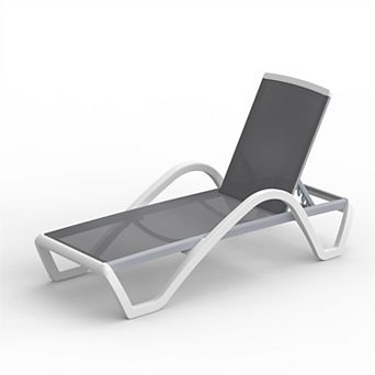 Trikiousd Aluminum Pool Lounge Chair Adjustable Patio Chaise