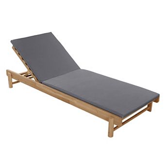 Trikiousd Outdoor Singe Chaise Patio Lounge Chair with Adjustable Reclining & Cushion
