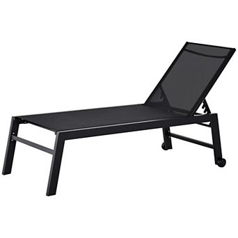 Trikiousd Mesh Chaise Lounge Outdoor Pool Lounge Chair with Wheels