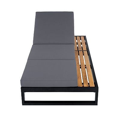 Trikiousd 3-Fold Cushion Chaise Lounge Chair, Adjustable Patio Chaise Recliner