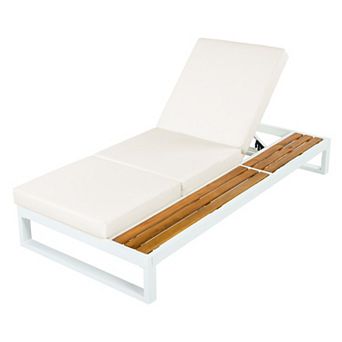 Trikiousd 3-Fold Cushion Chaise Lounge Chair, Adjustable Patio Chaise Recliner