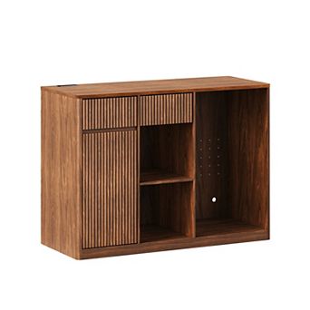 Trikiousd Wine Bar Cabinet with Fridge Space