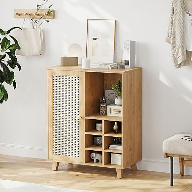 Trikiousd Buffet Sideboard Wine Bar Cabinet with Wine Racks