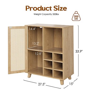 Trikiousd Buffet Sideboard Wine Bar Cabinet with Wine Racks
