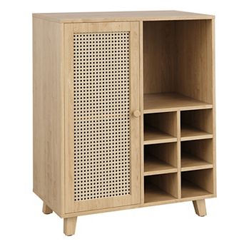 Trikiousd Buffet Sideboard Wine Bar Cabinet with Wine Racks