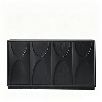 Trikiousd Carved Doors Sideboard Buffet Cabinet with Adjustable Shelves
