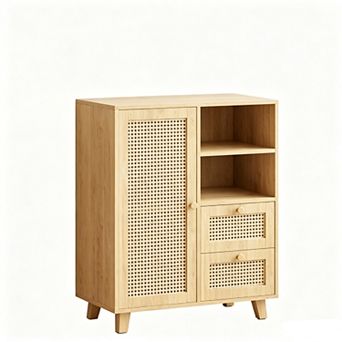 Trikiousd Rattan Buffet Cabinet Sideboard Cabinet for Living Room Kitchen Entryway