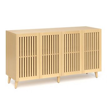 Trikiousd Large Storage Cabinet Buffet Sideboard Console Table with Grille Doors
