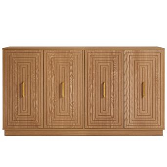 Trikiousd Large Storage Cabinet Sideboard Entryway Floor Cabinet