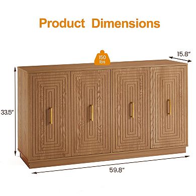 Trikiousd Large Storage Cabinet Sideboard Entryway Floor Cabinet