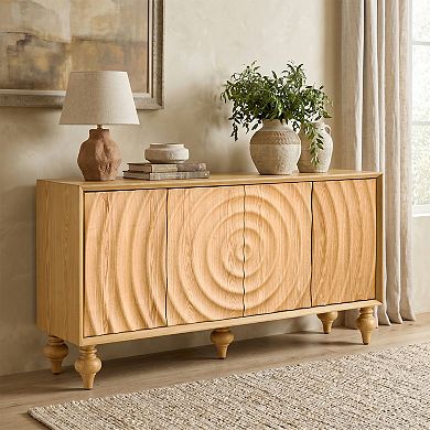 Trikiousd 3D Carved Sideboard Cabinet