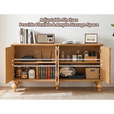 Trikiousd 3D Carved Sideboard Cabinet