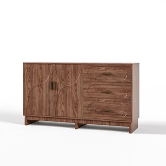 Trikiousd Large Storage Sideboard Cabinet, Buffet Server Entryway Accent Cabinet