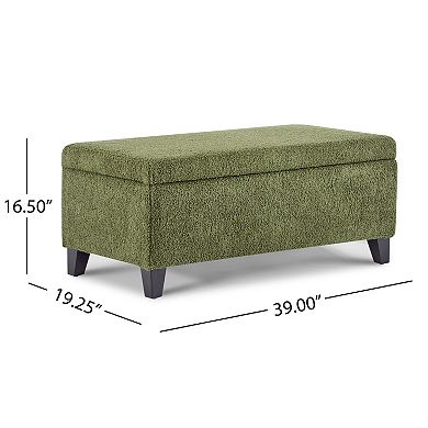 Trikiousd Boucle Storage Ottoman with Flip Top Lid and Rubber Wood Legs
