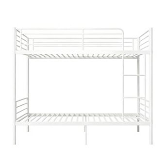Trikiousd Metal Bunk Bed with Ladder and Guardrail Convertible Twin Beds Storage Design