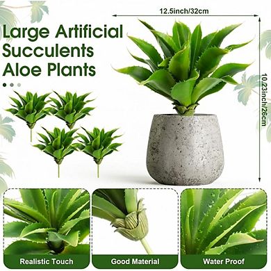 Artificial Succulent Plants Large, Faux Aloe Leaves for DIY Home & Event Decor