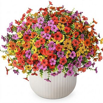 Artificial Daisy Flowers, 12 Bundles UV Resistant Faux Outdoor Spring Decor
