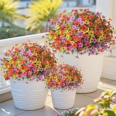 Artificial Daisy Flowers, 12 Bundles UV Resistant Faux Outdoor Spring Decor