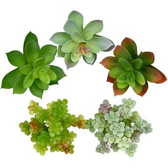 Assorted Artificial Succulents Set, Faux Arrangement for Home & Garden Decor