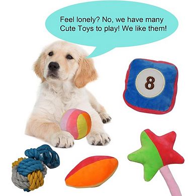 15 Pack Puppy Rope & Plush Squeaky Chew Toys for Small & Medium Dogs