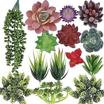 Fake Succulents Mini Artificial Plants, Realistic Textured Decor for DIY Craft