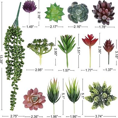 Fake Succulents Mini Artificial Plants, Realistic Textured Decor for DIY Craft