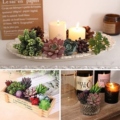 Fake Succulents Mini Artificial Plants, Realistic Textured Decor for DIY Craft