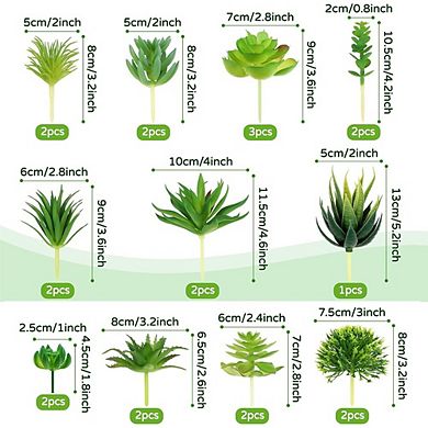 Artificial Succulents Mini Plants, Realistic Faux Decor for DIY Craft & Home