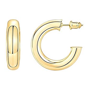 14K Gold Plated Hypoallergenic Chunky Hoop Earrings Gift for Her