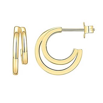 14K Gold Plated Hypoallergenic Lightweight Double Hoop Earrings Gift for Her