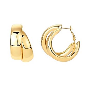 14K Gold Plated Hypoallergenic Bold Chunky Hoop Earrings Gift for Her