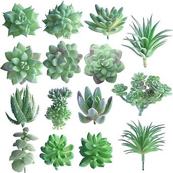 Artificial Succulent Plants, Unpotted Faux Echeveria Picks for Decor