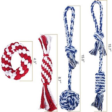 4 Pack Durable Puppy Rope Chew Toys for Teething & Dental Care
