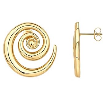 14K Gold Plated Hypoallergenic Chunky Spiral Hoop Earrings Gift for Her