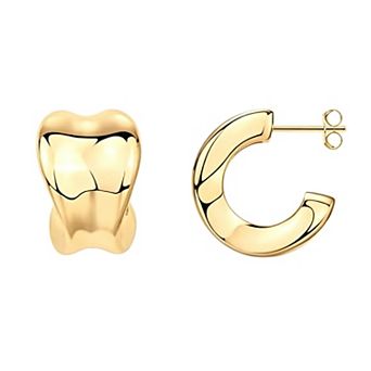14K Gold Plated Hypoallergenic Lightweight Chunky Hoop Earrings Gift for Her