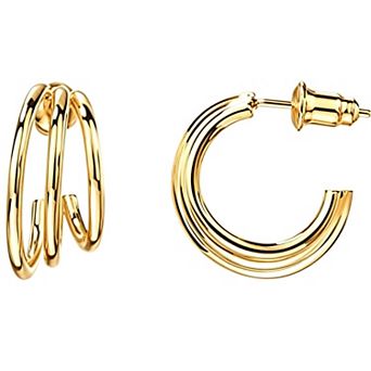 14K Gold Plated Hypoallergenic Split Wrap Huggie Earrings Gift for Her