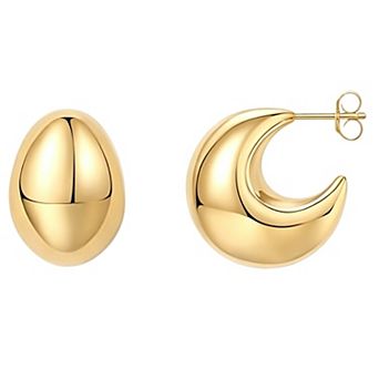 14K Gold Plated Hypoallergenic Chunky Hoop Earrings Gift for Her