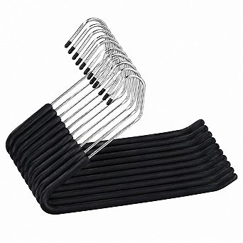 Open Ended Non Slip Sponge Padded Pants Hangers Chrome Foam Heavy Duty Space Saving