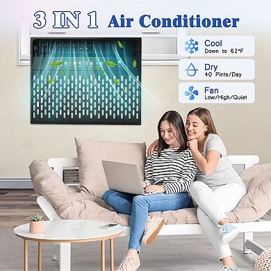 10000 BTU Window Air Conditioner, Quiet Anti-Bacteria Air Conditioner with Dehumidifier